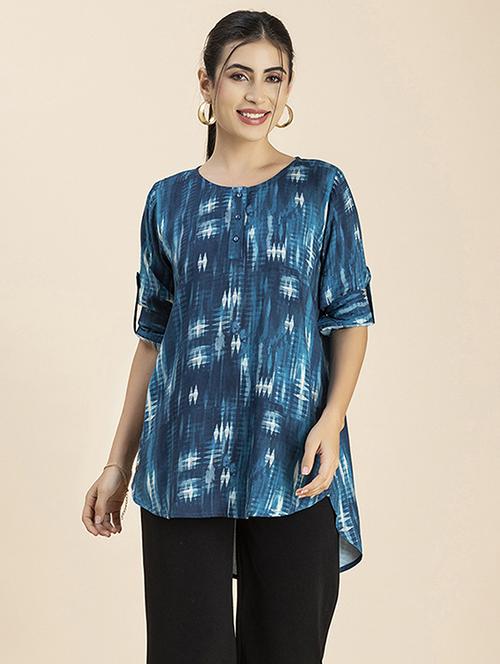 women's high-low round neck top - 20288141 -  Standard Image - 0
