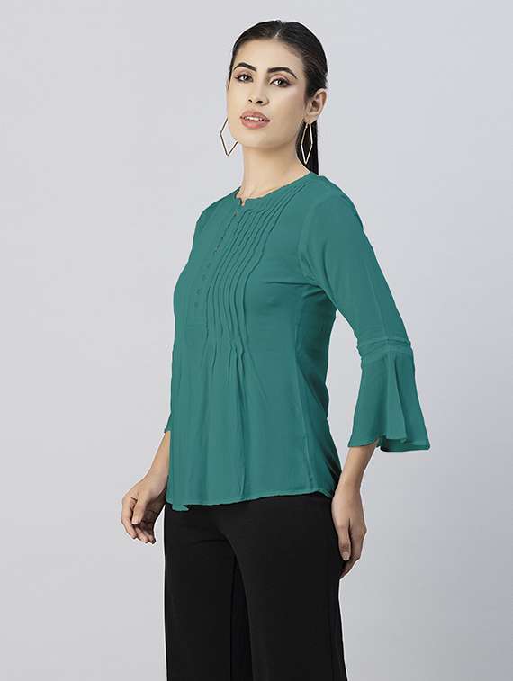 women's a line round neck top - 20288142 - Standard Image - 2