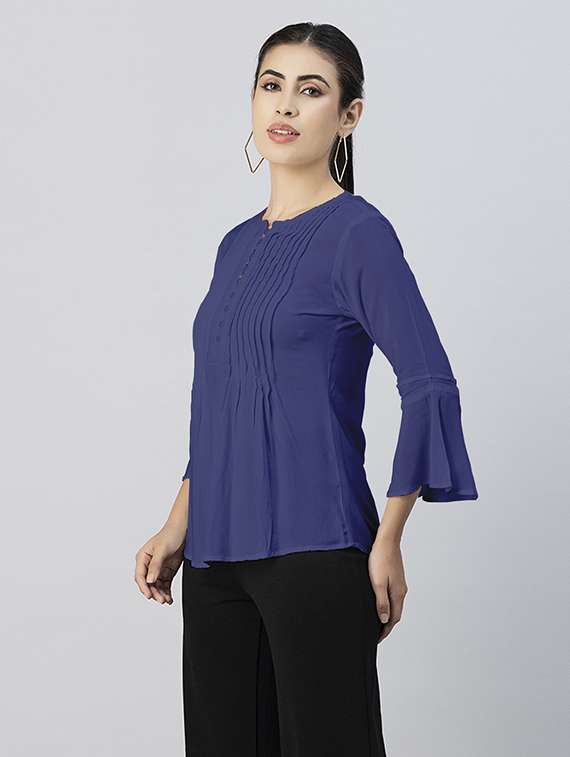 women's a line round neck top - 20288143 -  Standard Image - 2