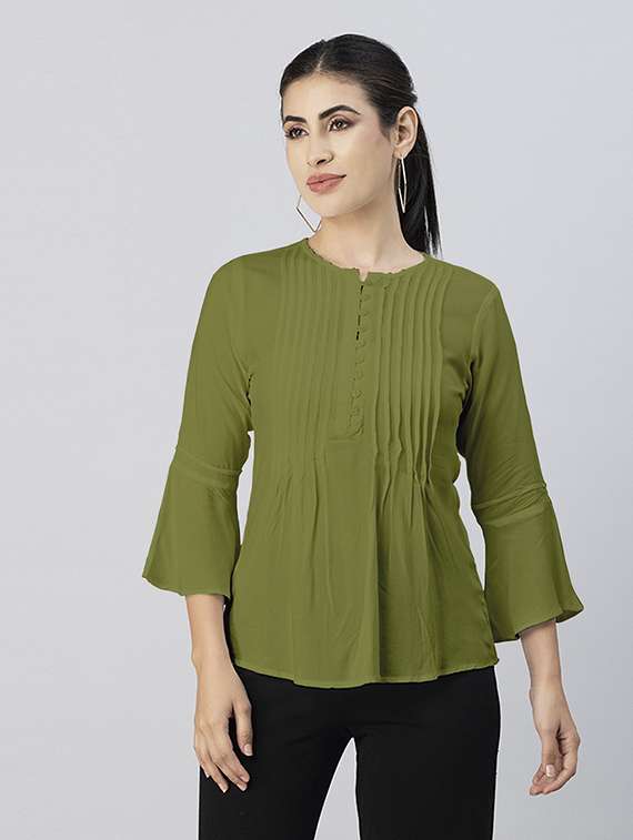 women's a line round neck top