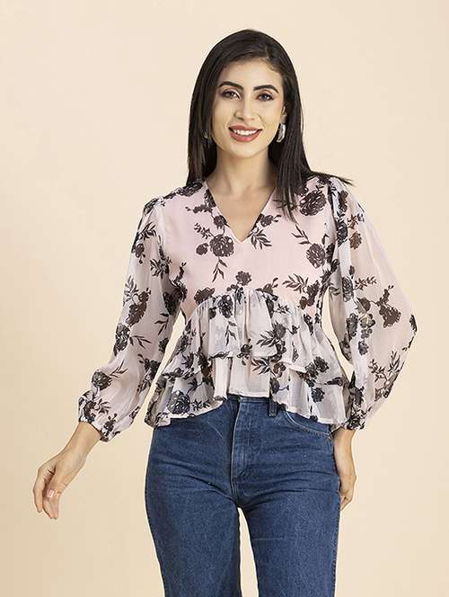 women's layered v neck top - 20288149 -  Standard Image - 0