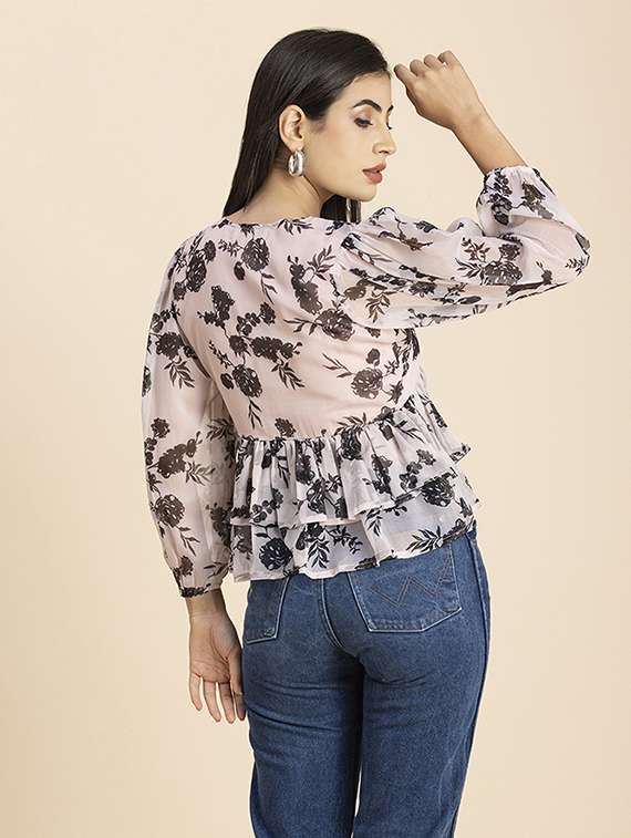 women's layered v neck top - 20288149 - Standard Image - 2