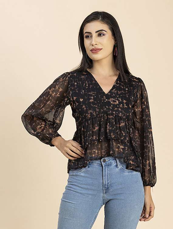 women's a line v neck top