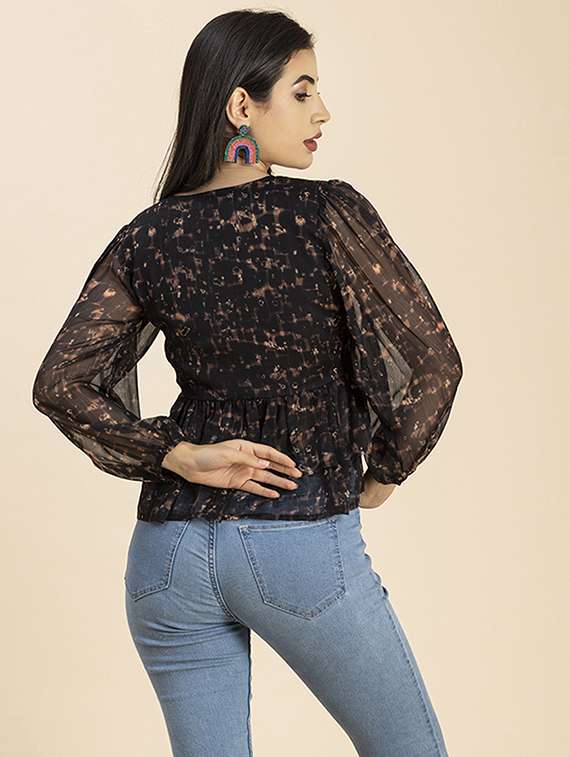 women's a line v neck top - 20288152 - Standard Image - 2