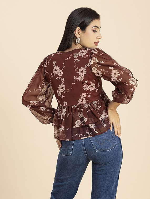 women's crop v neck top - 20288153 - Standard Image - 2