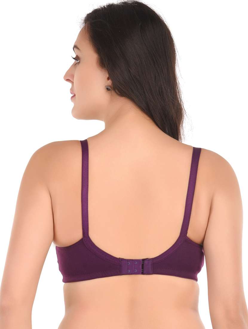purple cotton blend regular bra - 20288634 -  Standard Image - 2