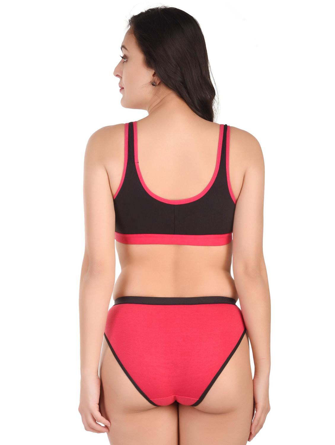 color block bra and panty set - 20288935 - Standard Image - 2