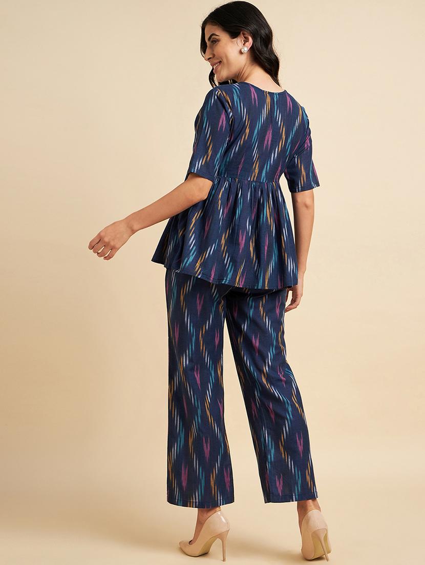 navy blue ikat pattern co-ords - 20289173 - Standard Image - 2
