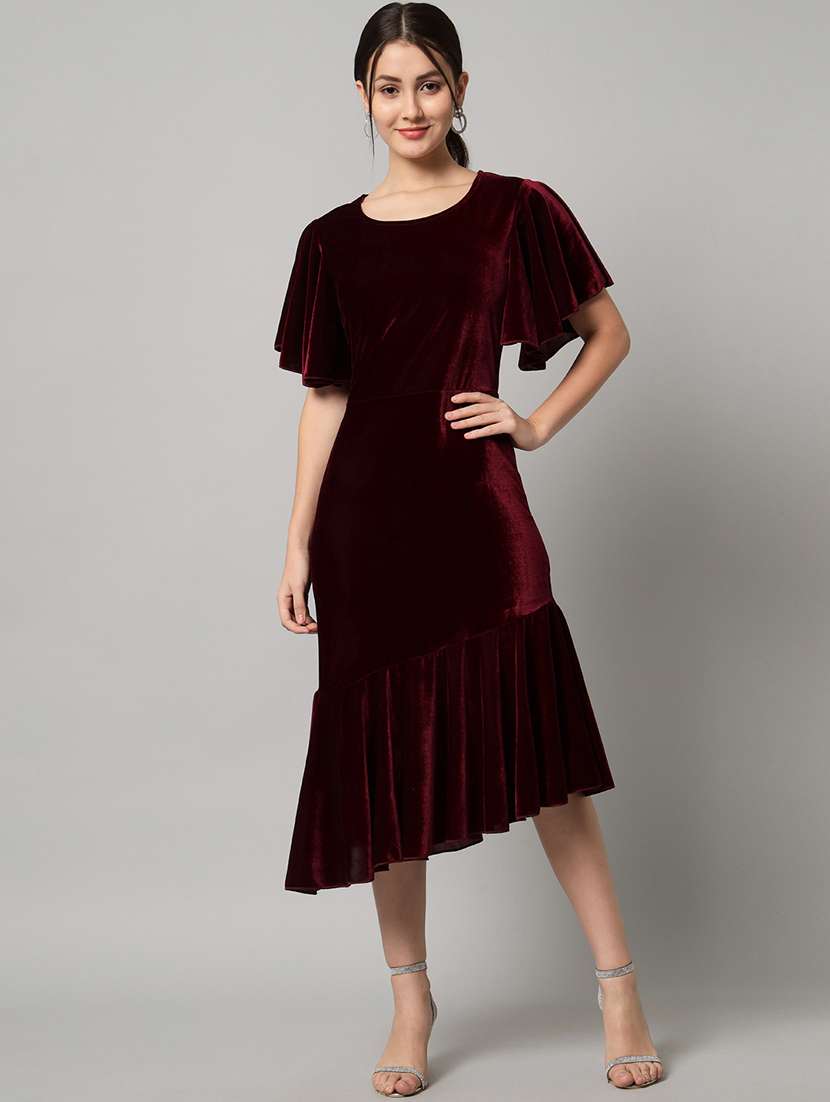 women's tiered dress solid dress