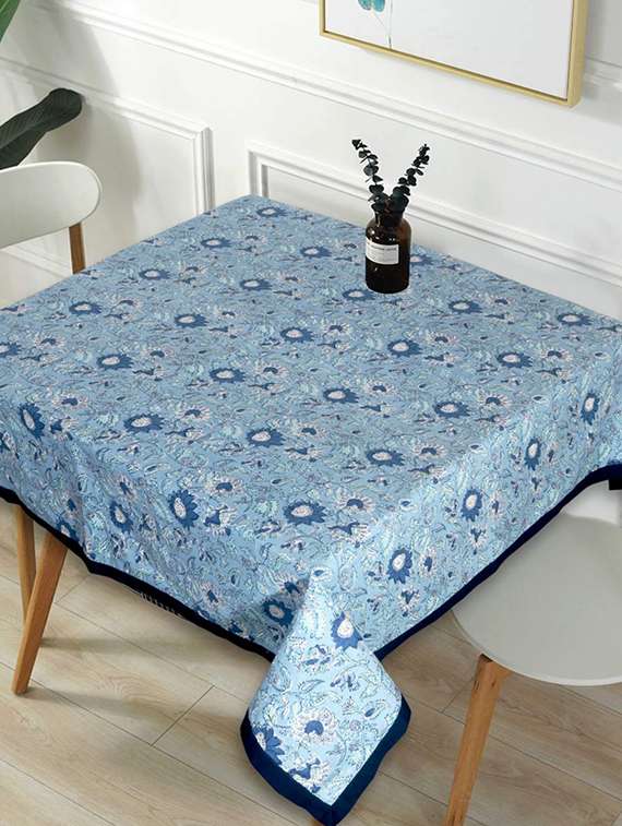indhome life cotton square pack of 1  dining table cloth cover  4 seater, 60 x 60 inches