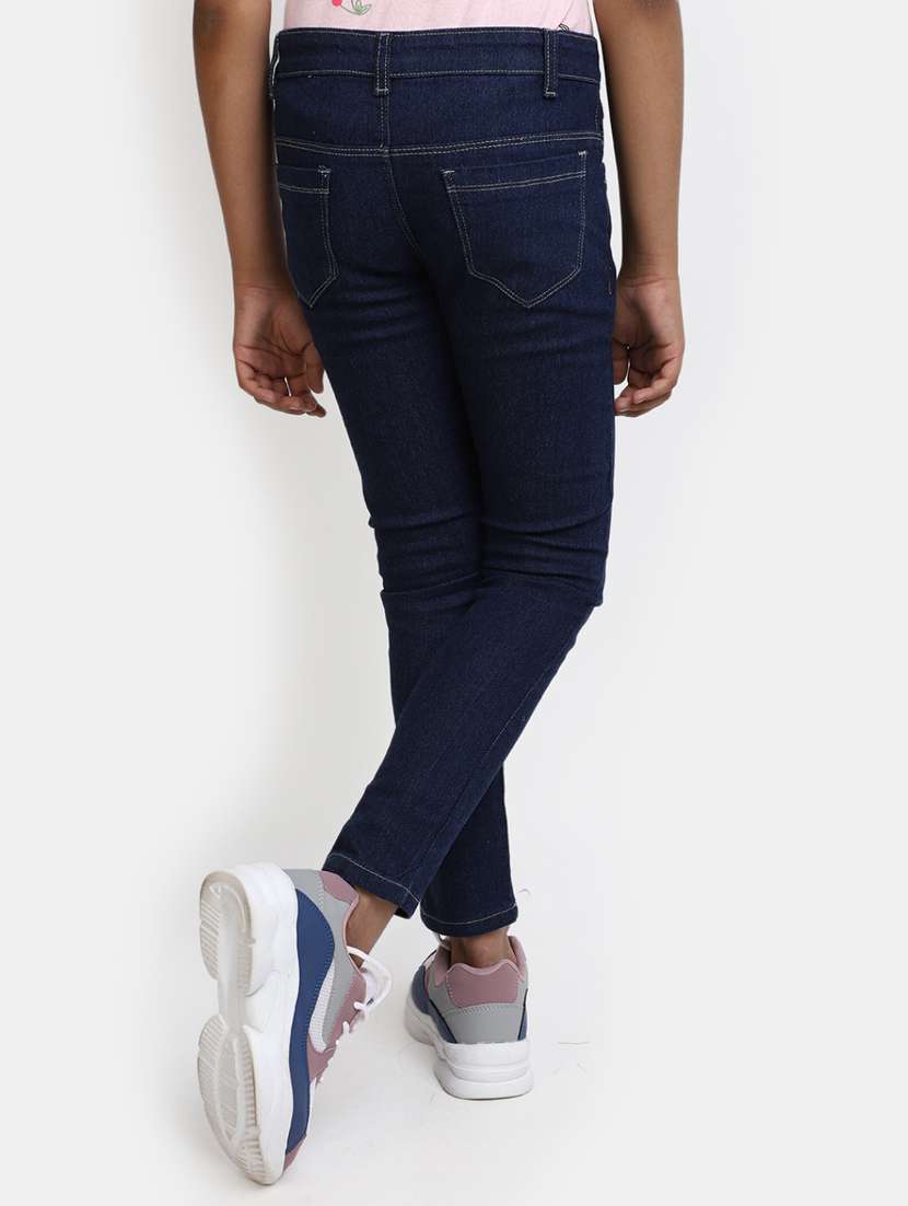 girls solid skinny fit jeans - 20290562 -  Standard Image - 2