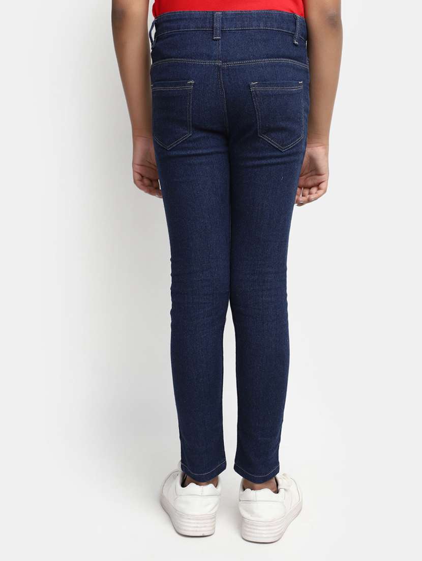 girls solid skinny fit jeans - 20290568 -  Standard Image - 2