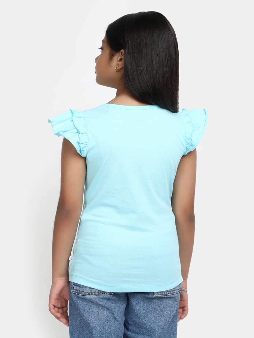 girls blue cotton regular tee - 20291212 -  Standard Image - 2