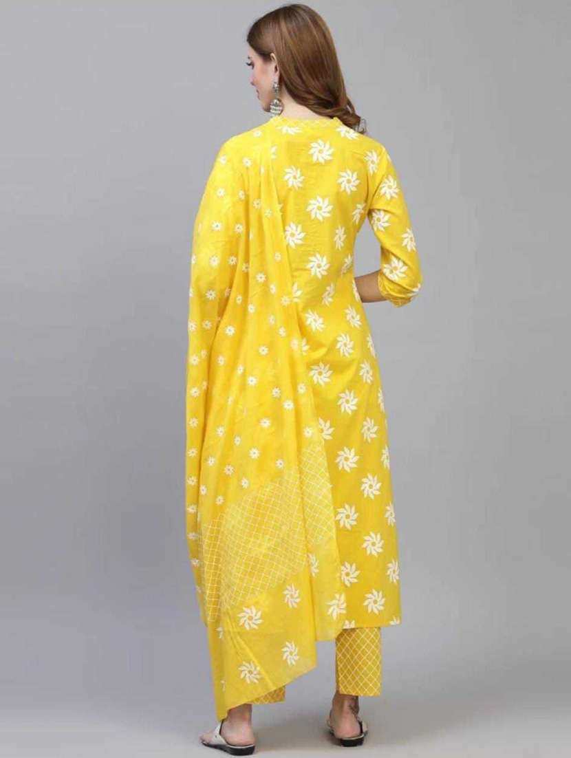 yellow colored kurta pant set - 20291332 - Standard Image - 2