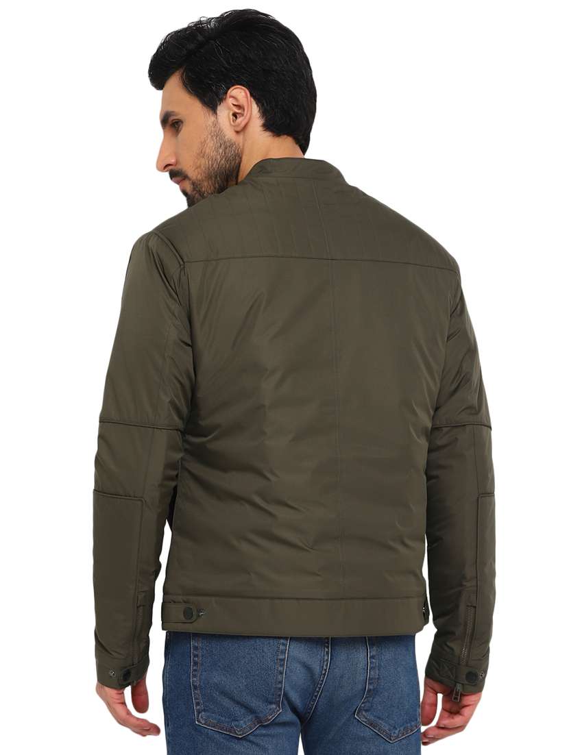men green casual biker jacket - 20291909 -  Standard Image - 2