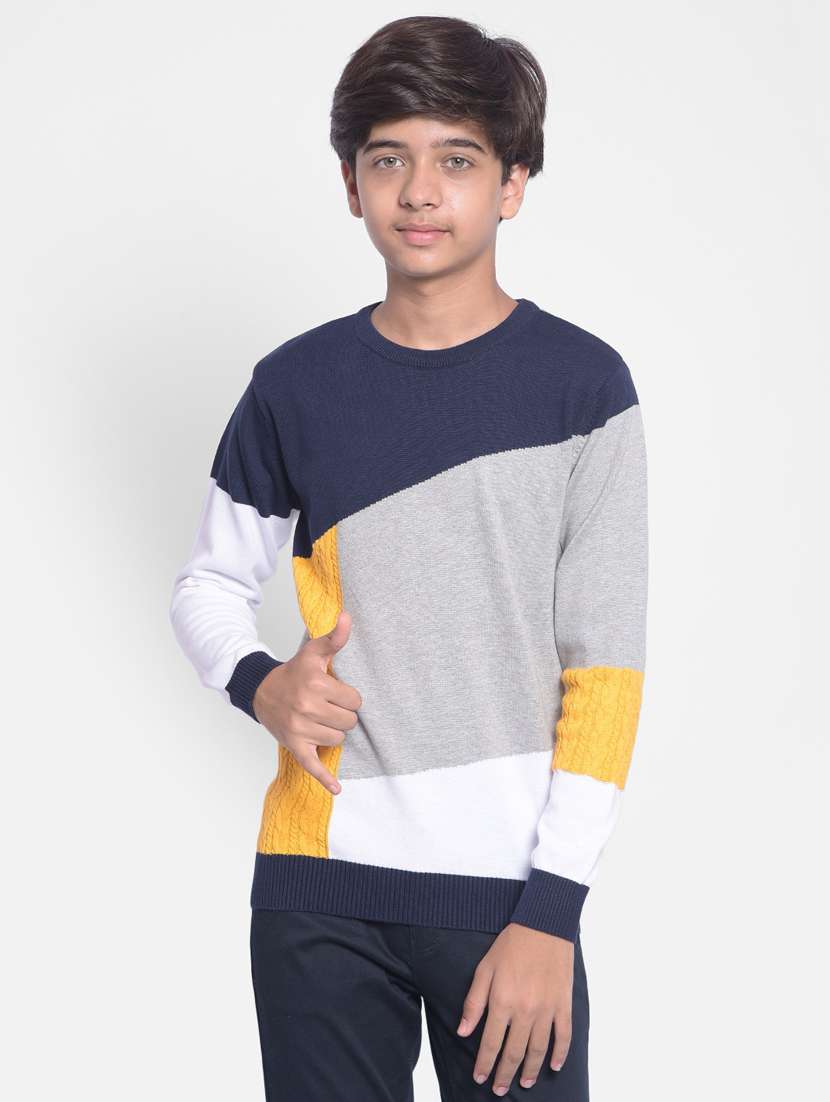 boys multi color 100% cotton sweater