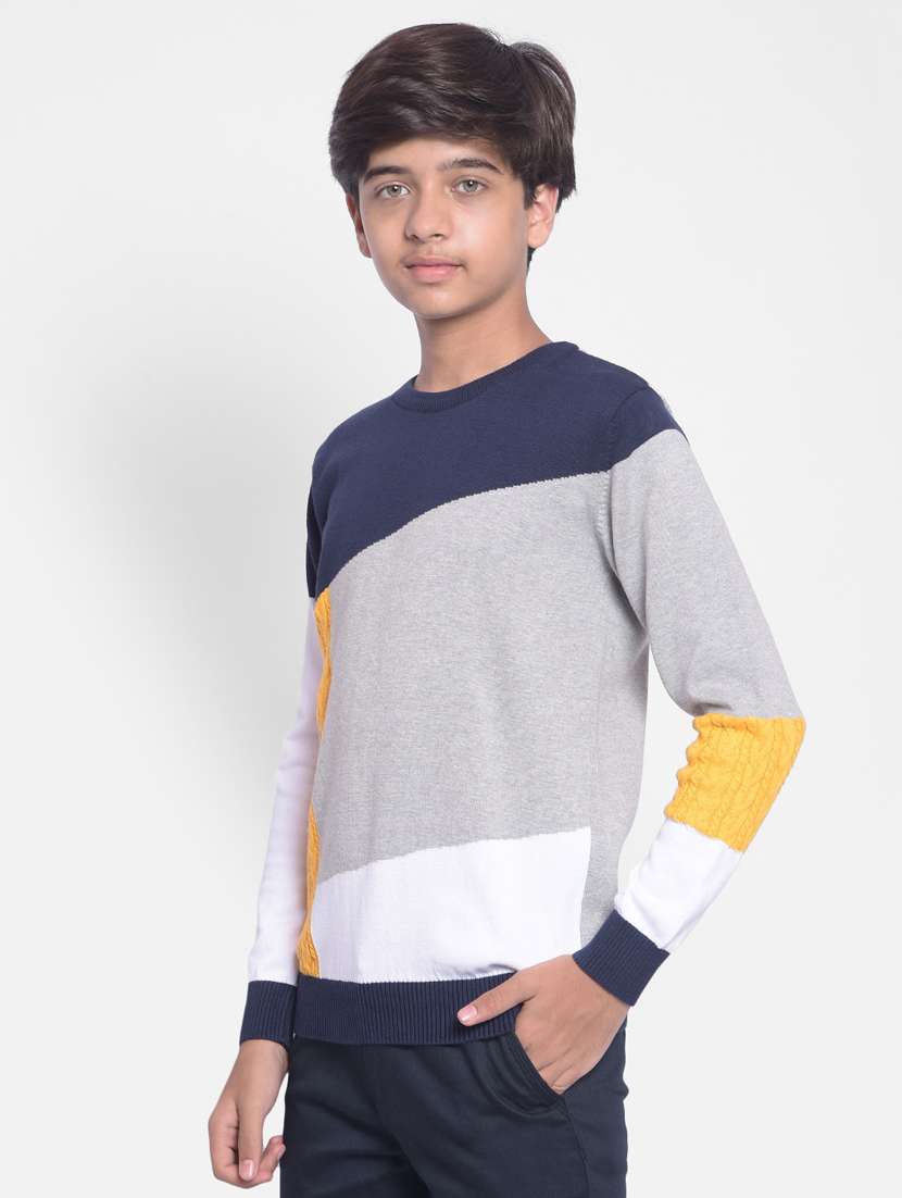 boys multi color 100% cotton sweater - 20292452 - Standard Image - 2