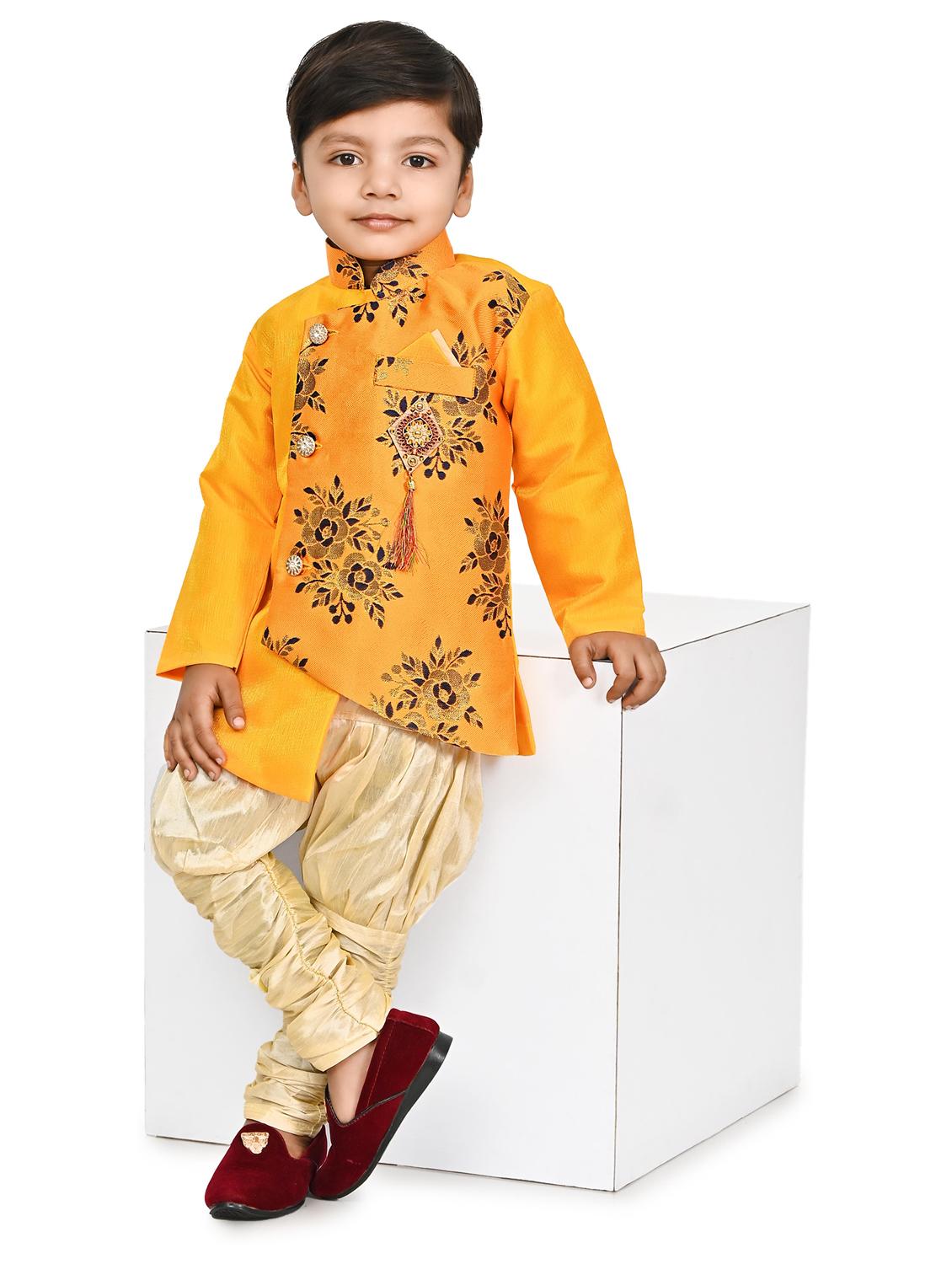 boys silk sherwani bottom set - 20292760 - Standard Image - 2