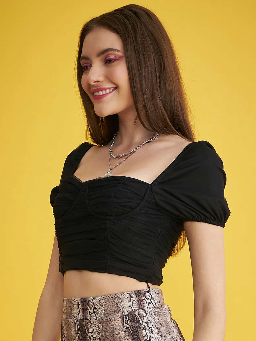 women's crop sweetheart neck top - 20293965 -  Standard Image - 2