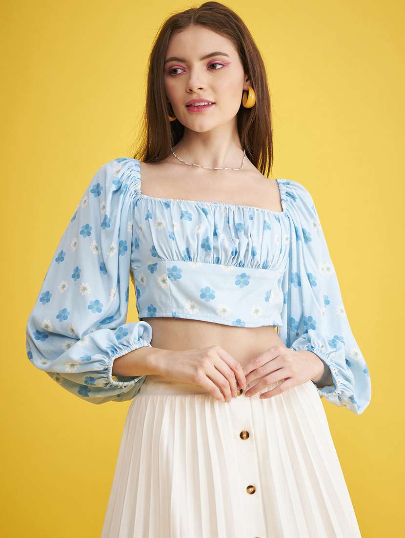 women's crop square neck top