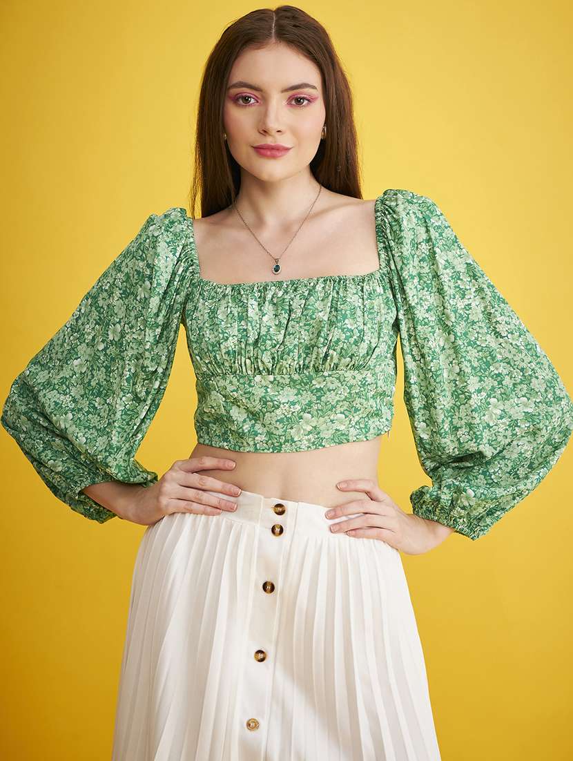 women's crop square neck top