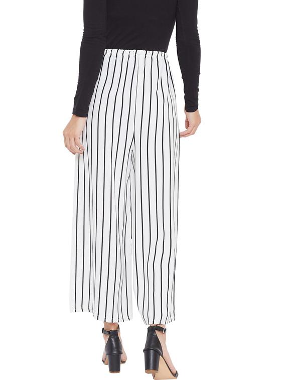 white stripes wide leg trouser - 20294247 - Standard Image - 2