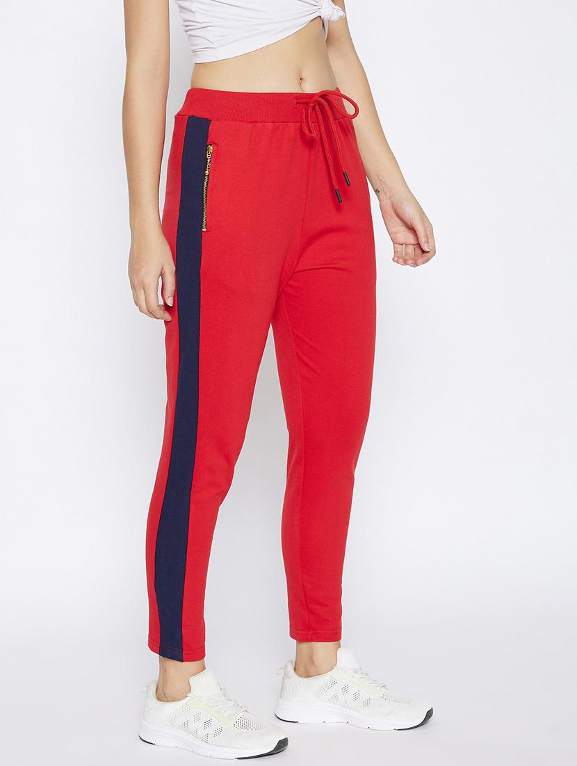 red side straiped regular fit track pant - 20294624 - Standard Image - 2