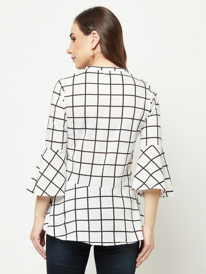 white checkered regular top - 20294898 - Standard Image - 2