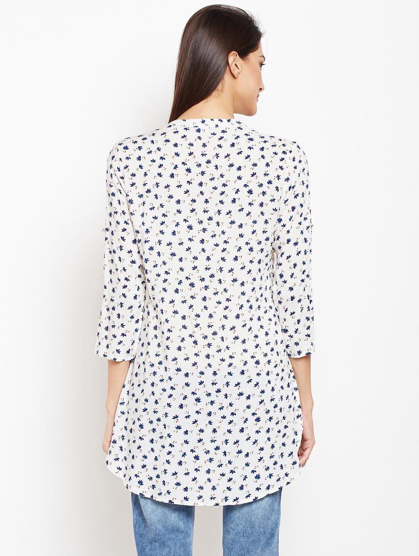 white floral regular tunic - 20294903 - Standard Image - 2