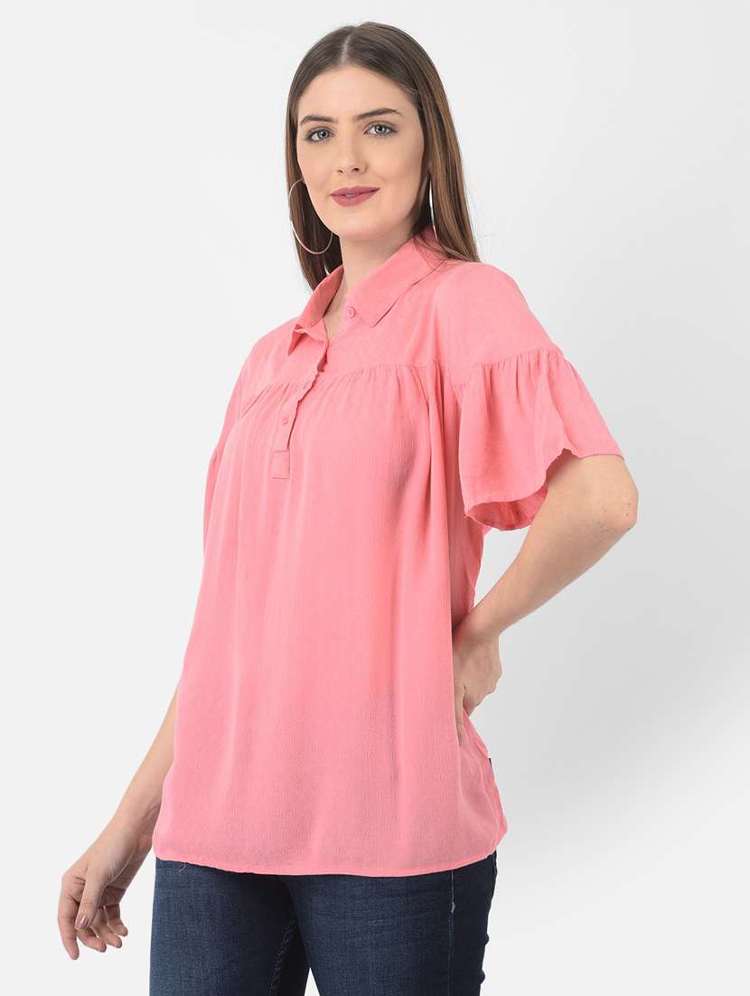 pink solid a-line top - 20294927 -  Standard Image - 2