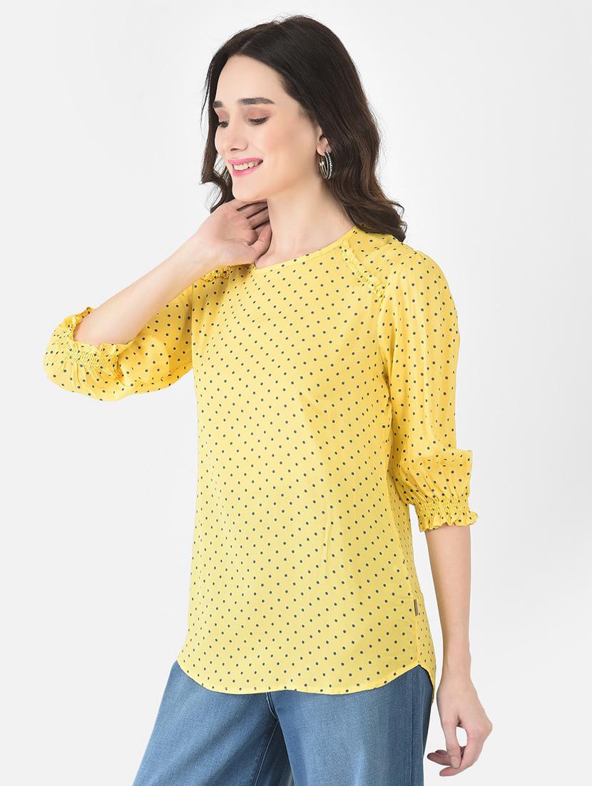 yellow polka dots regular top - 20294986 - Standard Image - 2