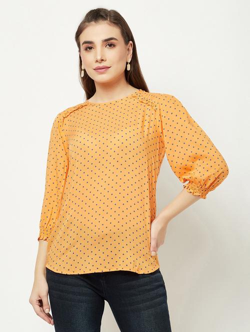 orange polka dots straight top - 20294987 - Standard Image - 0
