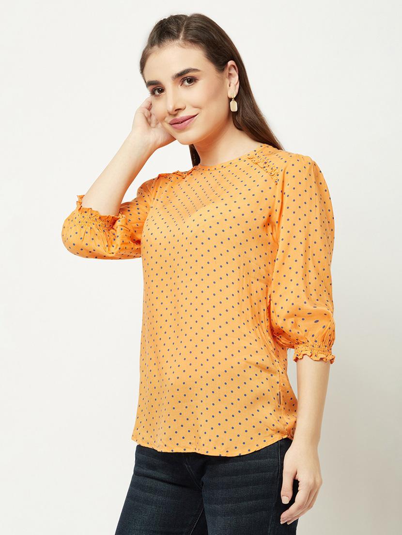 orange polka dots straight top - 20294987 - Standard Image - 2