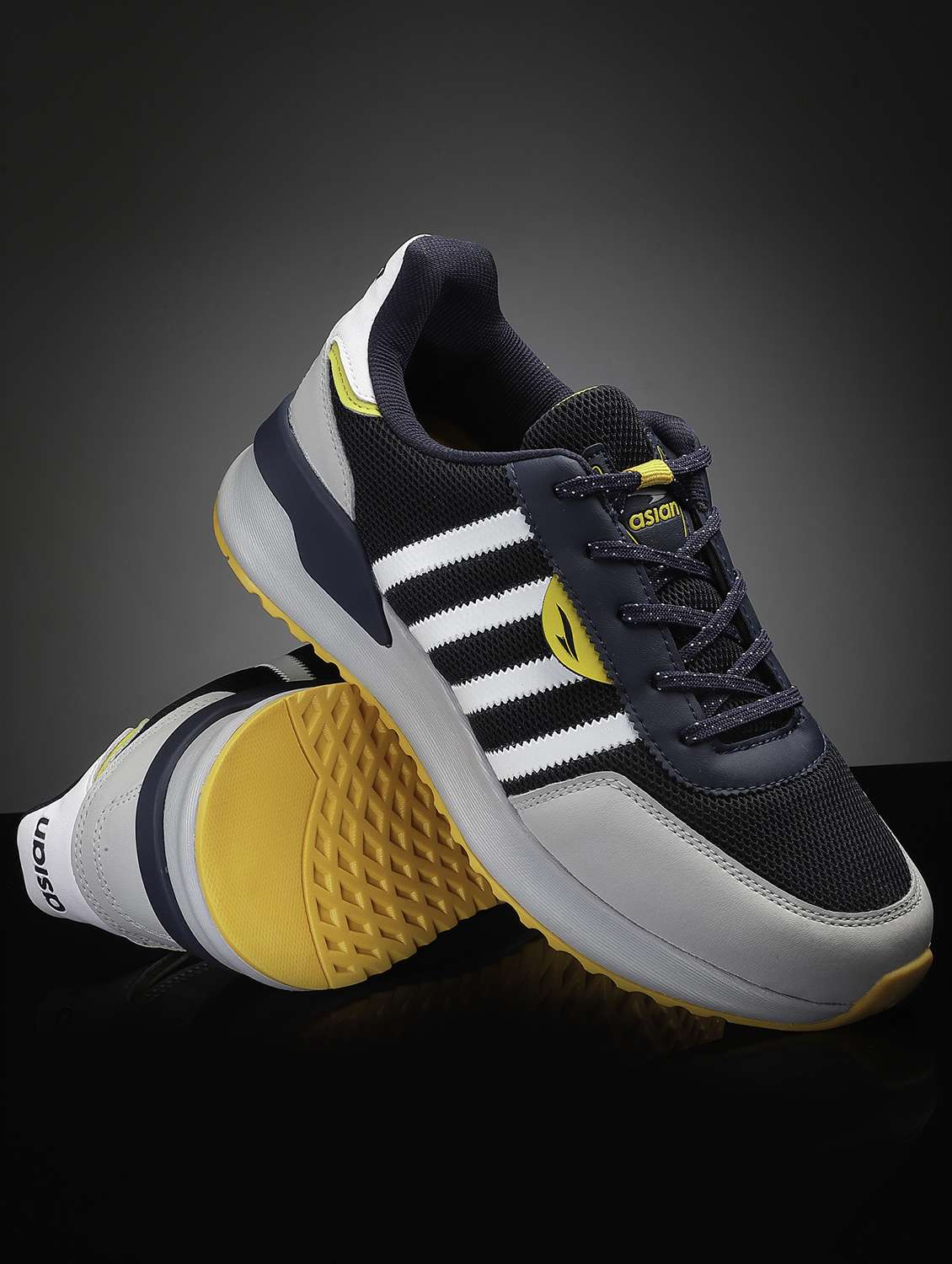 men navy color block sport shoe