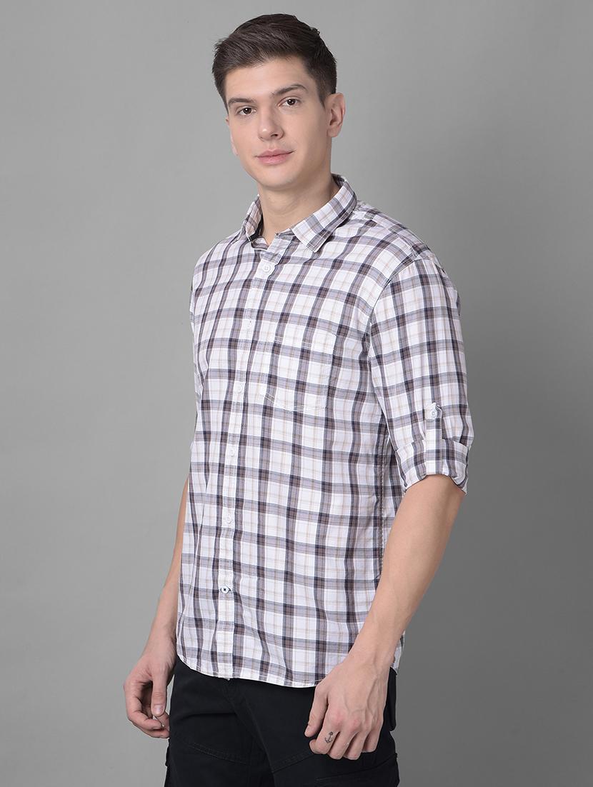 mens checks casual shirt - 20295412 - Standard Image - 2
