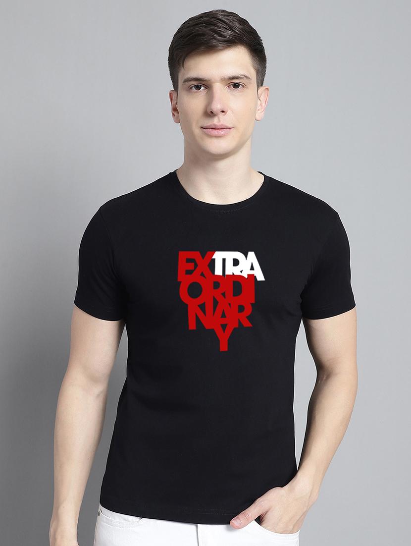 men round neck chest print t-shirt - 20295690 - Zoom Image - 0