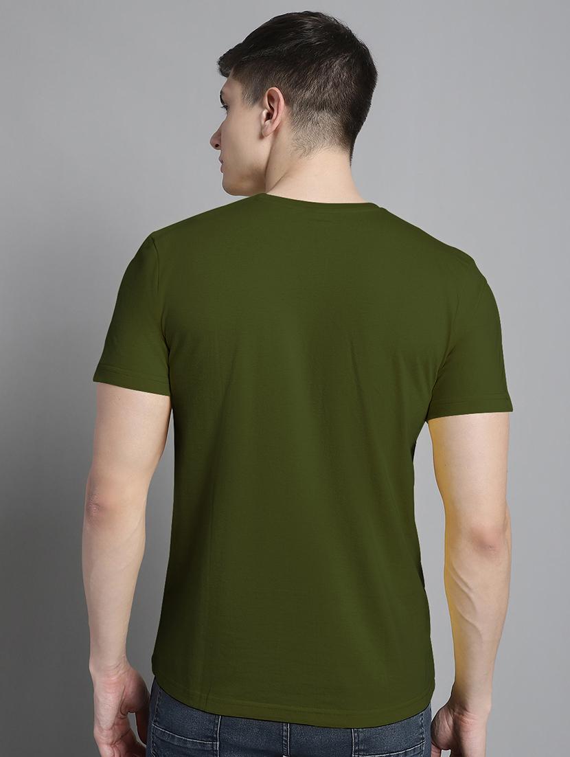 men typography print olive cotton t-shirt - 20295695 - Standard Image - 2
