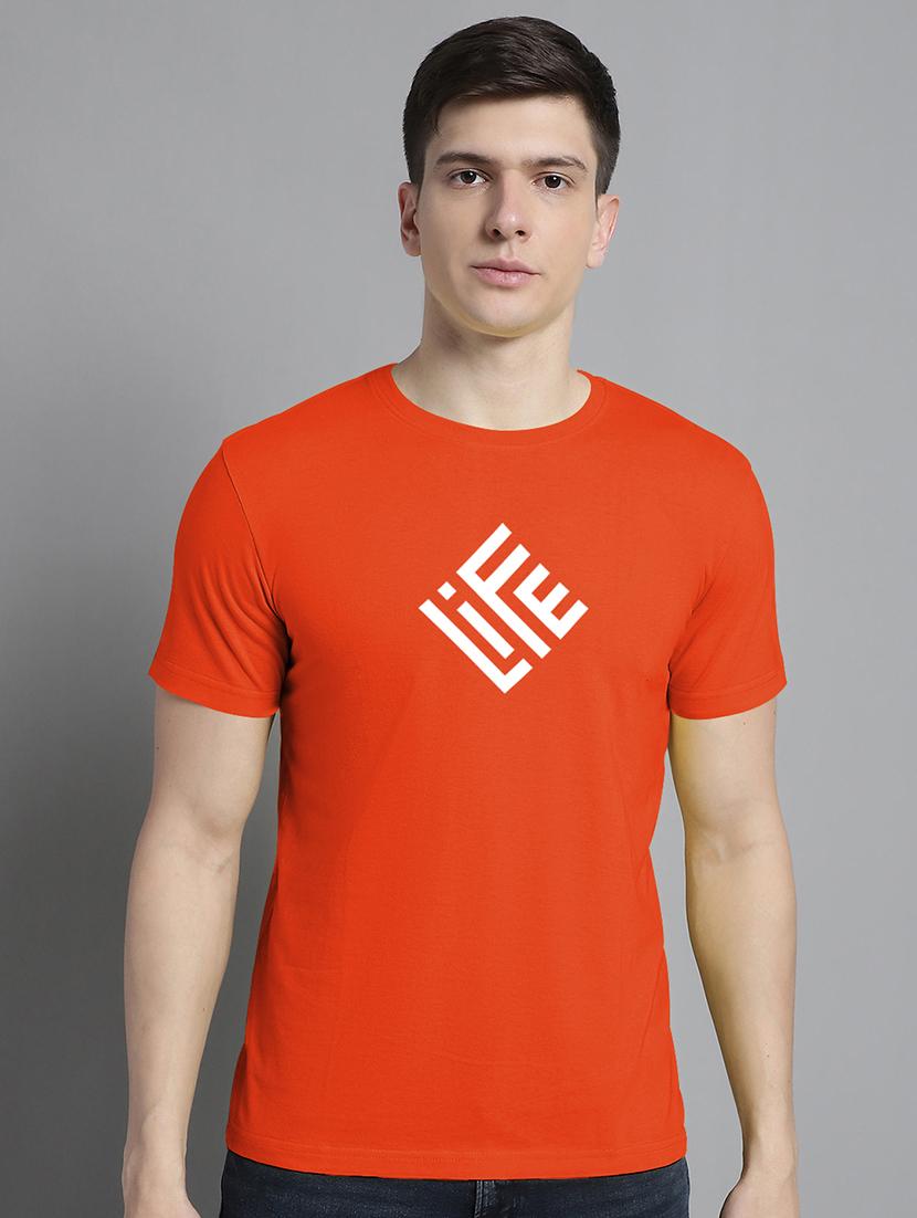 men round neck chest print t-shirt - 20295755 - Zoom Image - 0