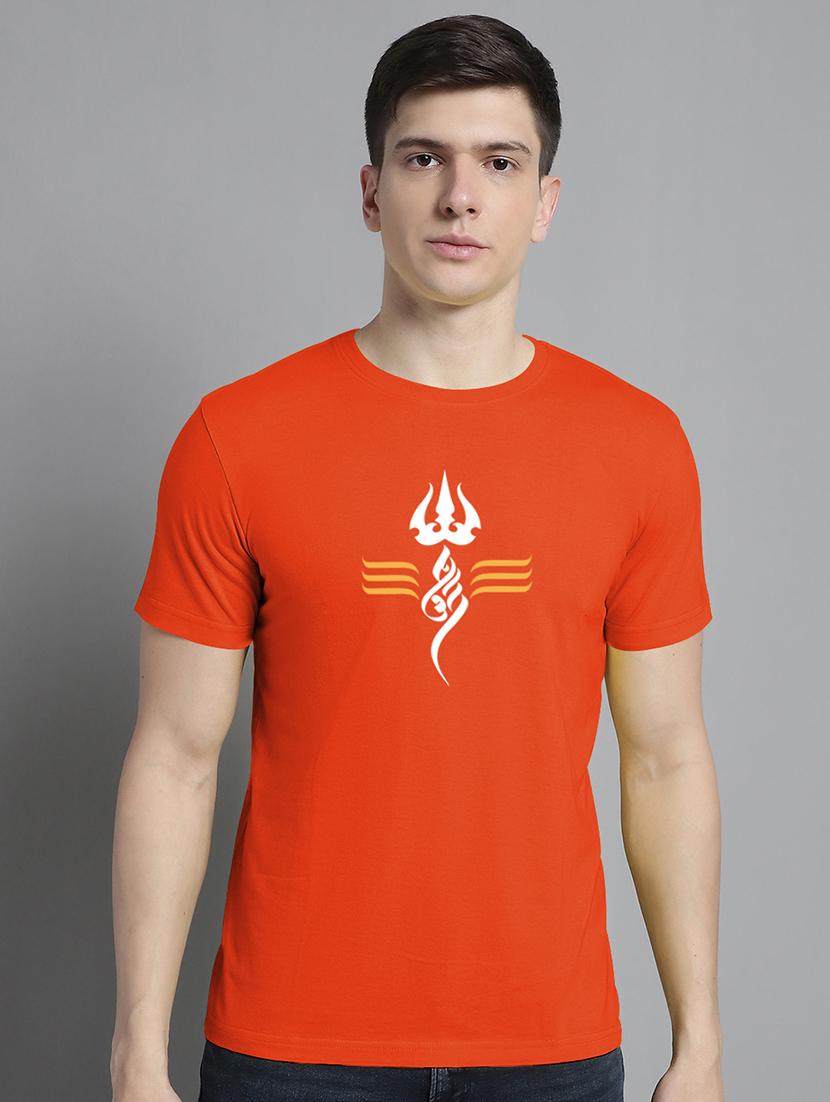 men round neck chest print t-shirt - 20295787 - Zoom Image - 0