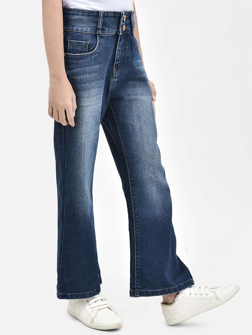 girl mid rise washed denim jeans - 20295875 -  Standard Image - 2