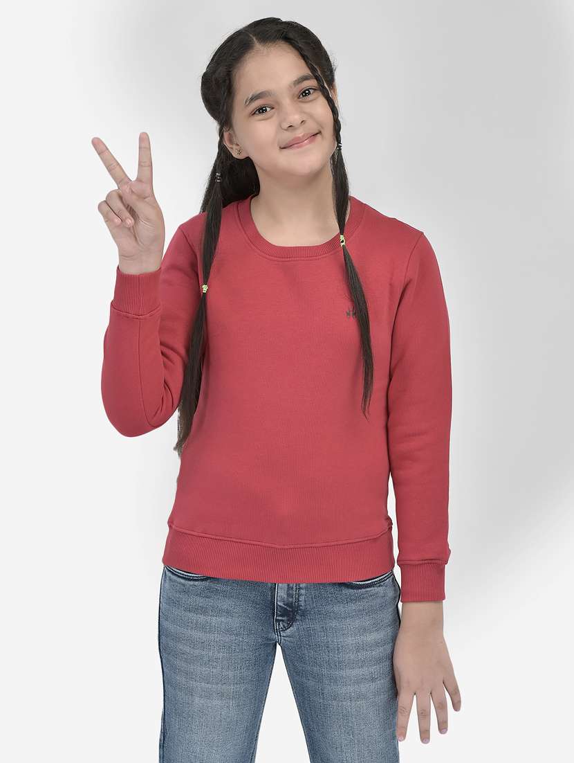 placement print round neck sweatshirt