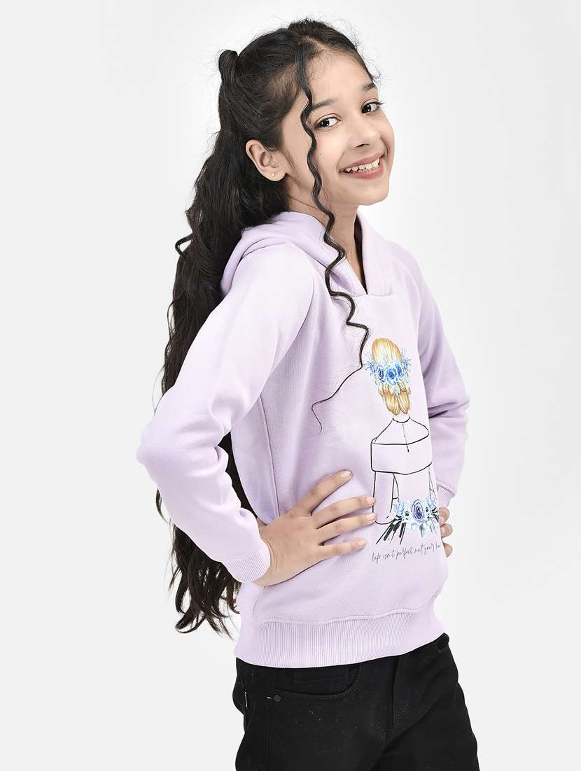 front print hood neck sweatshirt - 20295930 -  Standard Image - 2