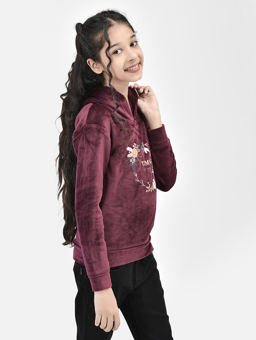 chest print hood neck sweatshirt - 20295932 - Standard Image - 2