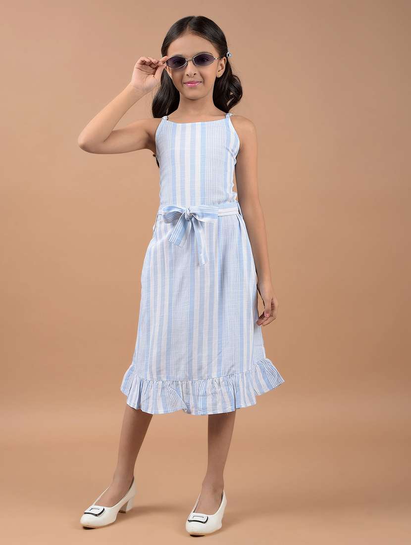 girls round neck sleeveless frock