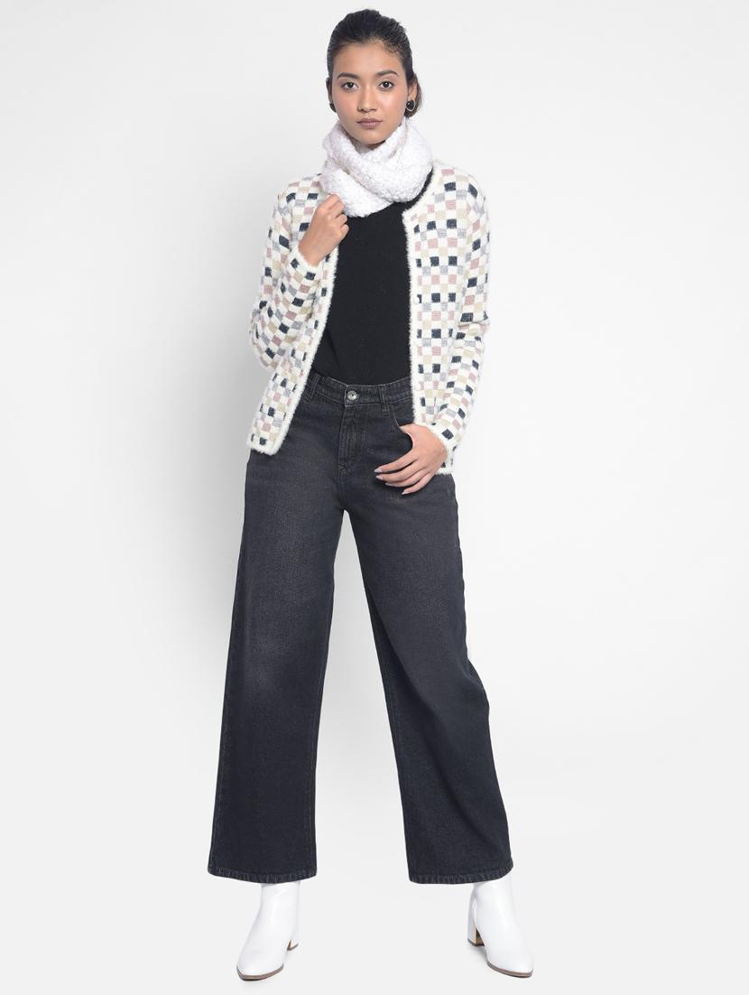 women's multi colored nylon wool blend cardigan - 20295946 - Standard Image - 7