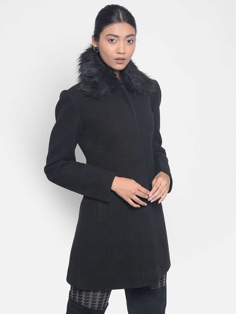 women black polyester casual blazer