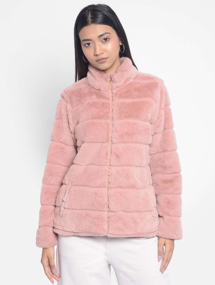 women pink polyester quilted & padded jacket - 20295958 - Zoom Image - 0