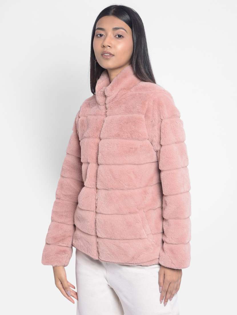 women pink polyester quilted & padded jacket - 20295958 - Standard Image - 2