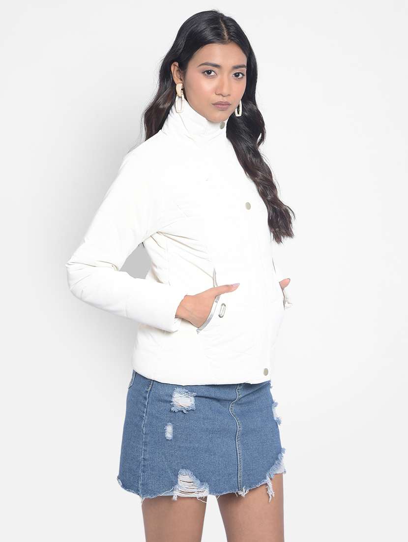 women solid long sleeve quilted jacket  - 20295963 -  Standard Image - 2