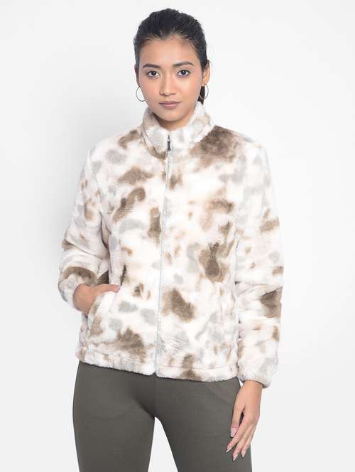 women multi colored polyester fur jacket jacket - 20295964 -  Standard Image - 0